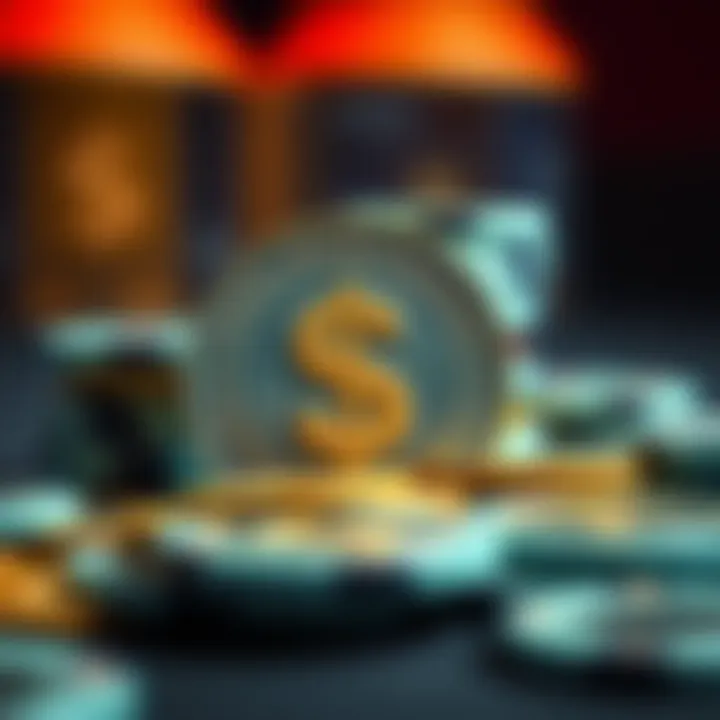 A close-up of gaming tokens and coins symbolizing real money earnings