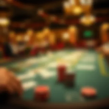 High-Stakes Poker Action Elegant poker table with cards and chips