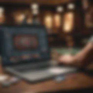 Maximizing Performance with Tracking Tools A player utilizing poker tracking software on a laptop.