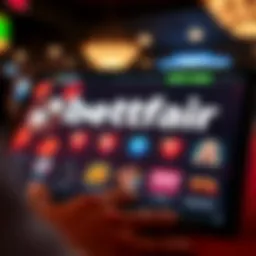 Betfair Casino interface on a digital device