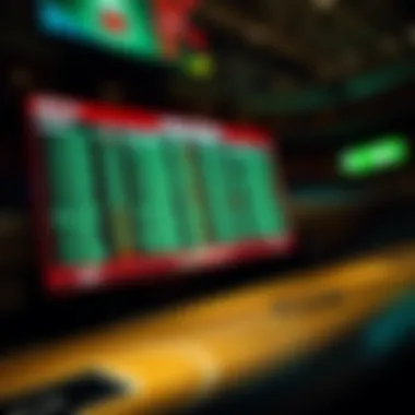 Betting Odds on Display Basketball court with betting odds displayed