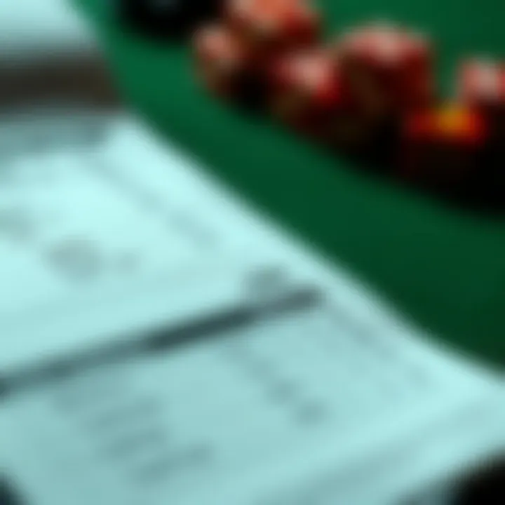 Close-up of a betting slip with odds and selections highlighted