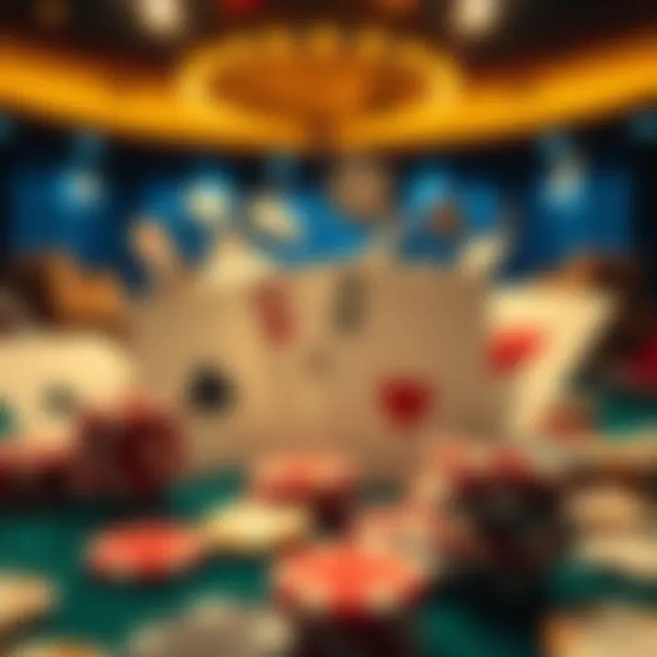 A dynamic landscape of various card games symbolizing choice and diversity in gaming