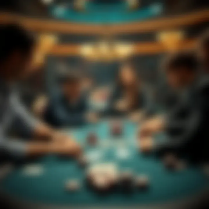 An engaging poker table featuring players deep in strategy and competition