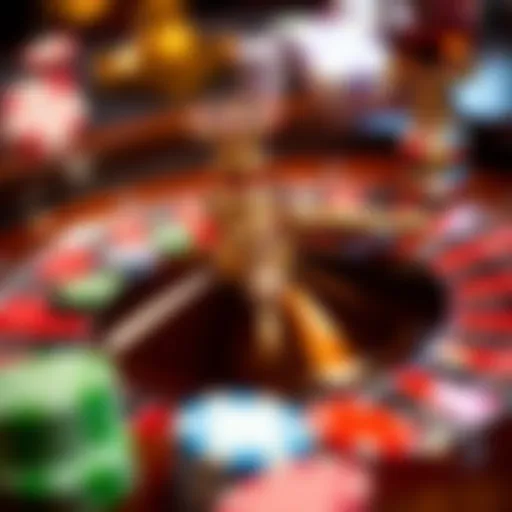 A vibrant roulette wheel with colorful chips indicating excitement and chance