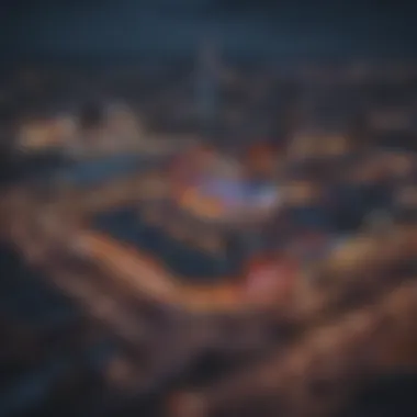 Aerial view of Nashville showcasing nightlife and entertainment venues