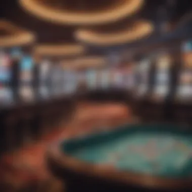 Modern Casino Gaming Experience Interior of a modern casino with vibrant gaming machines