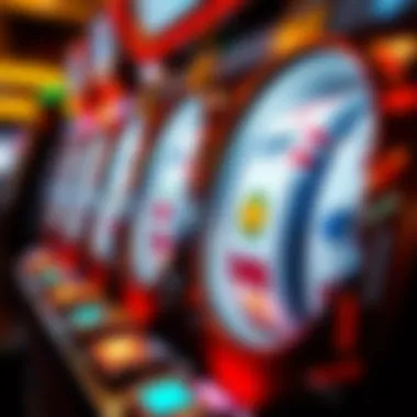 A close-up view of the spinning reels of a Cherry Bar slot machine in action.