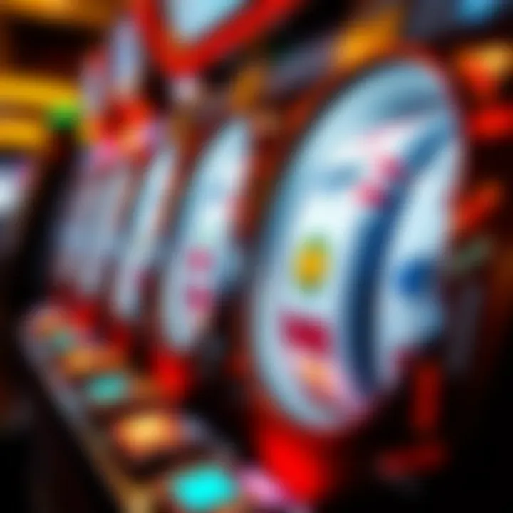 A close-up view of the spinning reels of a Cherry Bar slot machine in action.
