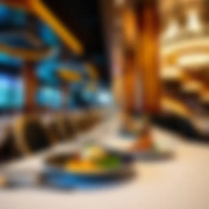 Elegant dining setting showcasing gourmet dishes