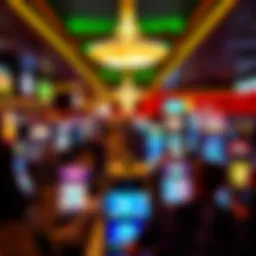 Vibrant casino gaming floor with patrons enjoying various games