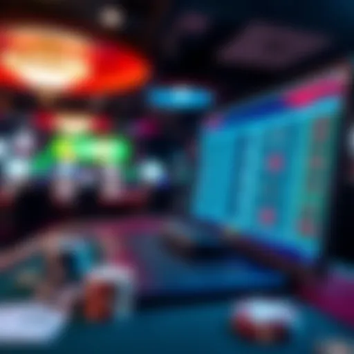 A digital representation of online gambling interface