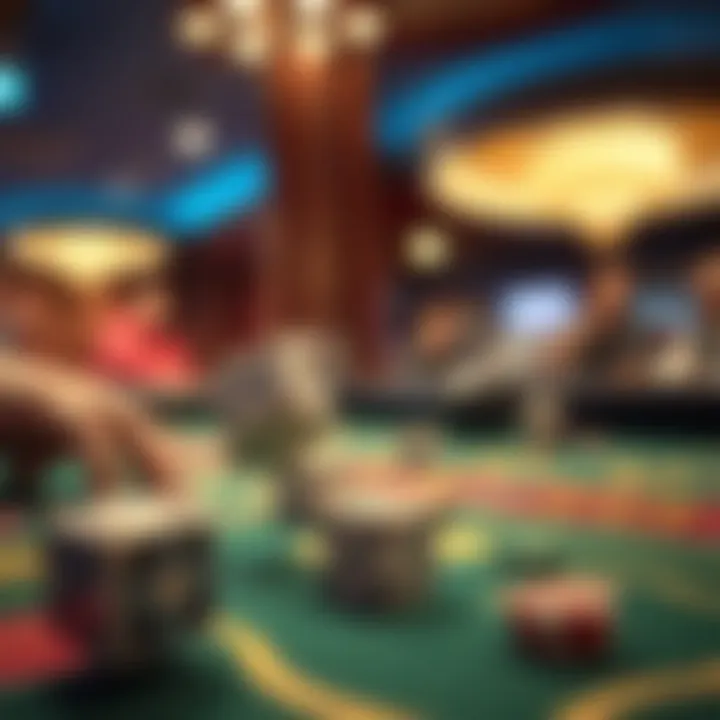 The Excitement of Dice Rolling in Craps A close-up of dice being rolled in a craps game