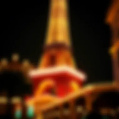 Stunning view of the Eiffel Tower Casino at night