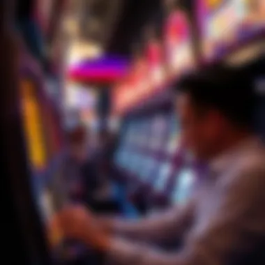 Player engaged with a high-stakes slot machine