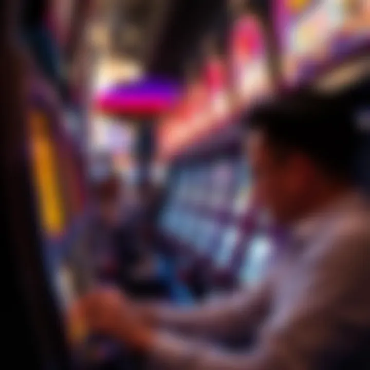 Player engaged with a high-stakes slot machine