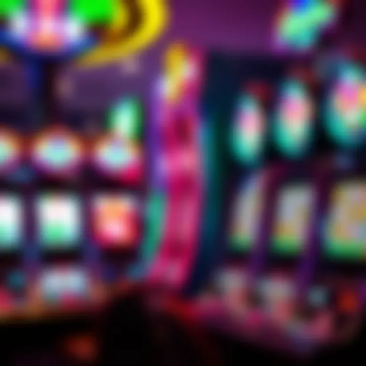 Vibrant and colorful slot machine display
