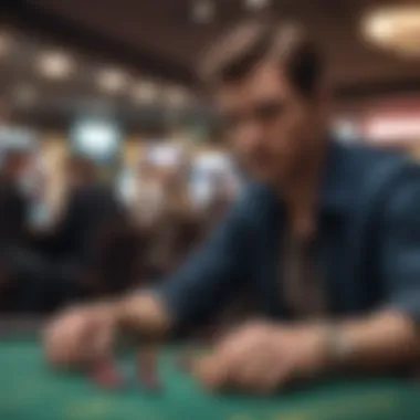 Focused Betting Experience A close-up of a bettor focused on live game events.