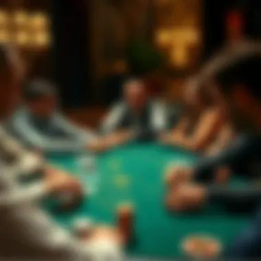 A group of players engaged in a lively game of blackjack