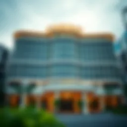 Luxurious exterior of a prominent Manila casino hotel showcasing modern architecture