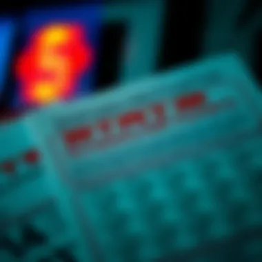 Close-up of state regulations on lottery tickets