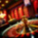 A vibrant depiction of a roulette wheel in action, showcasing excitement and anticipation