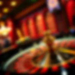 A vibrant depiction of a roulette wheel in action, showcasing excitement and anticipation