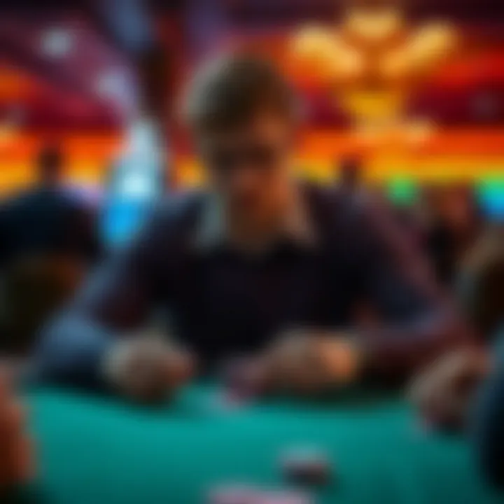 A strategic player analyzing their options at the poker table.