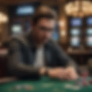 An illustration of a player engaging in a virtual poker game