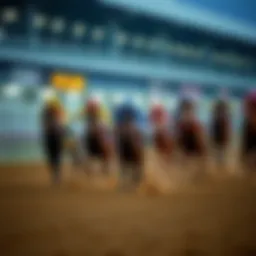 A dynamic horse racing scene captured during a live event