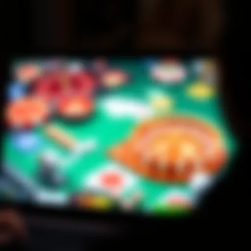 Diverse selection of online casino games on a computer screen