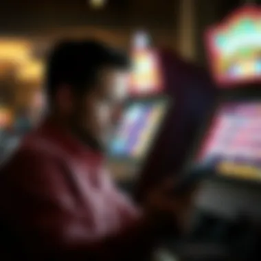 A person engaging in an online scratcher game on a tablet.