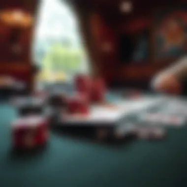 Casual Poker Setting A scenic setting with poker chips and cards laid out for a game