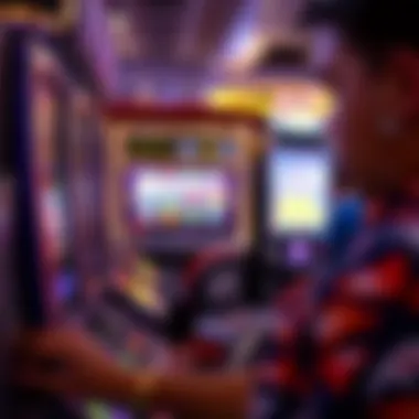 Close-up of a player enjoying a free play session on a slot machine