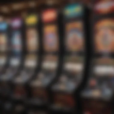 Display of various game themes available on slot machines