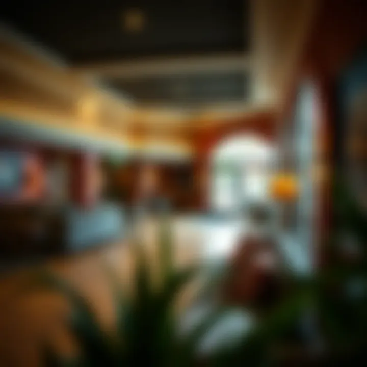 Cozy hotel lobby with welcoming atmosphere