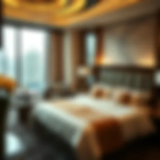 Luxurious hotel room with elegant decor