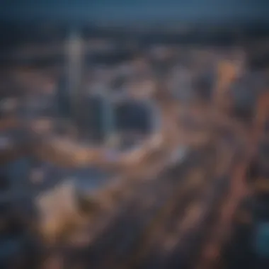 Aerial Perspective of Charlotte's Casino Developments Aerial view of Charlotte's skyline with casino developments