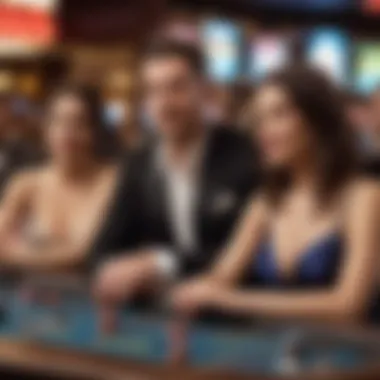 Engagement and Entertainment in Casino Venues Group of friends enjoying entertainment at a casino venue
