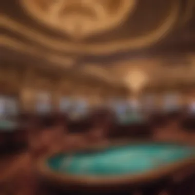 Luxurious Interior of a Casino Resort Luxurious casino interior showcasing gaming tables