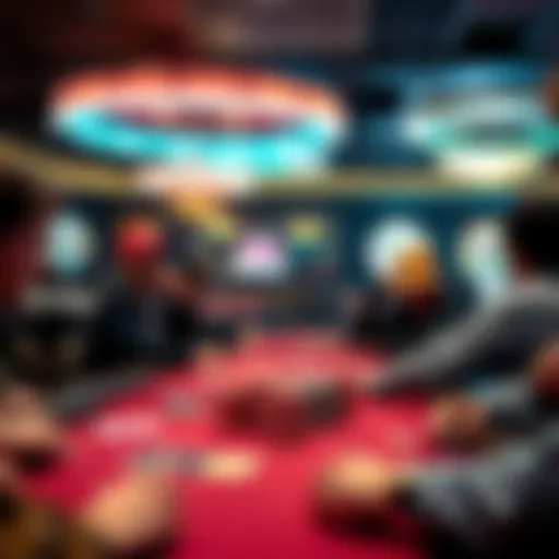 Exciting poker tournament atmosphere