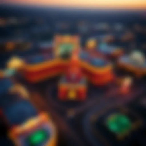 Aerial view of Winstar Casino showcasing its sprawling architecture
