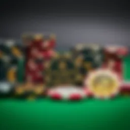 Elegant arrangement of metal poker chips showcasing various designs