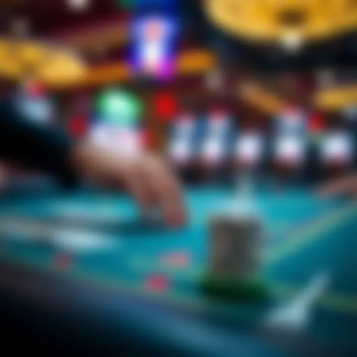 Close-up of game mechanics in Mohegan Poker