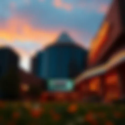 Exterior view of a modern casino in Detroit showcasing architectural innovation