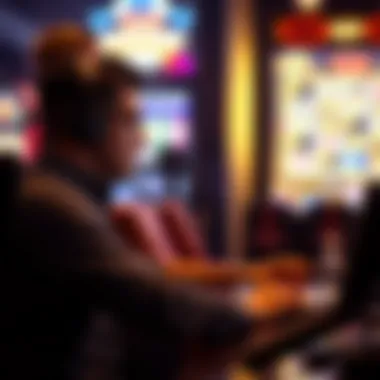 Engaging with Online Casino Interfaces Player engaging with an online casino interface