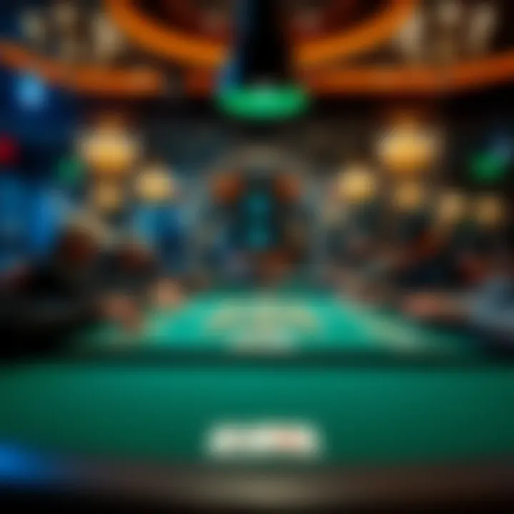 Online poker table showcasing no-money gameplay