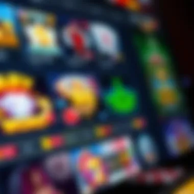 Popular Online Casino Games in Italy Close-up of a gaming screen displaying popular online casino games.