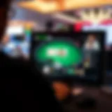 User interface of an online poker program showcasing various features