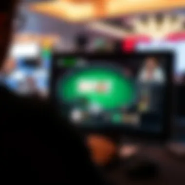 User interface of an online poker program showcasing various features